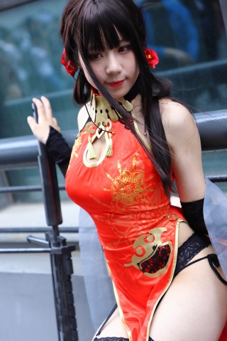 红色旗袍黑丝coser